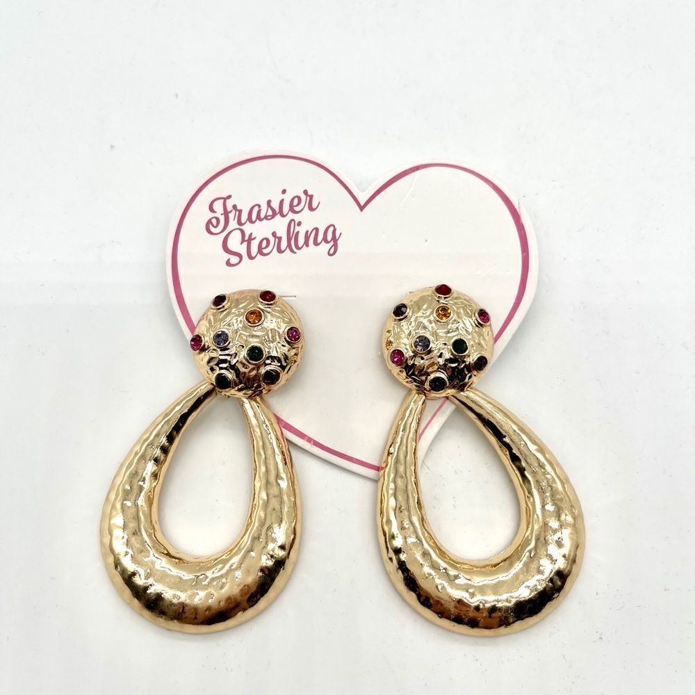 Frazier Sterling Earrings w/CZ Accents NWT